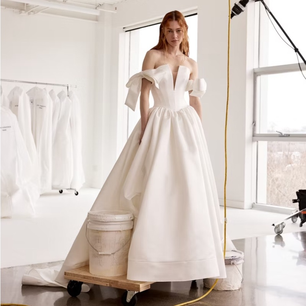 Rita Vinieris Danni Basque Waist Satin Wedding Gown/Dress- Unworn, No Alteration